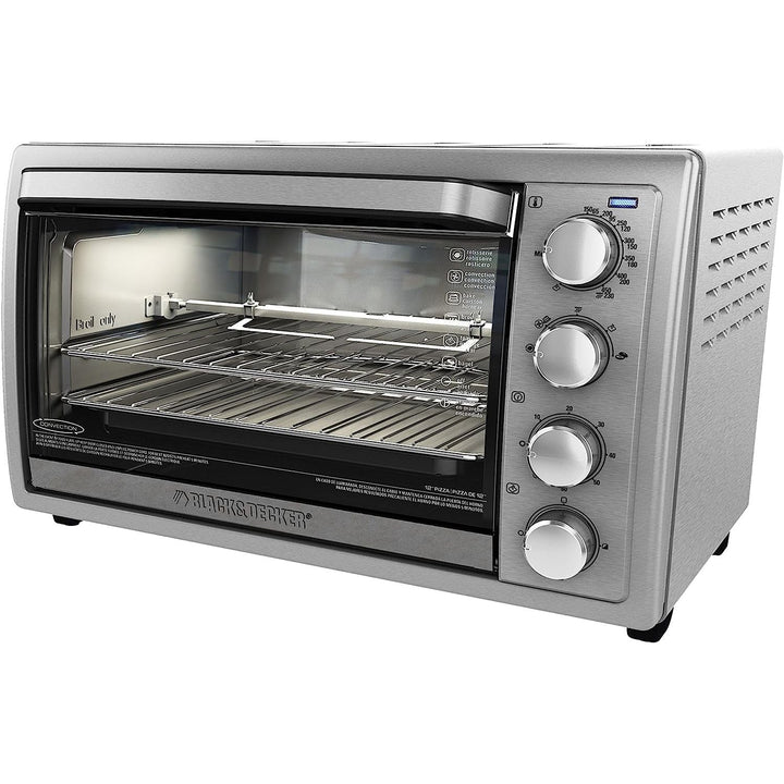 Black + Decker Rotisserie Toaster Oven, 6 Slice, 5 Functions, TO4314SSD Toaster Oven - Sabat Deals