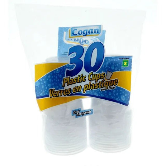 Cogan Plastic Disposable Cups, 30pk Disposable Cups - Sabat Deals
