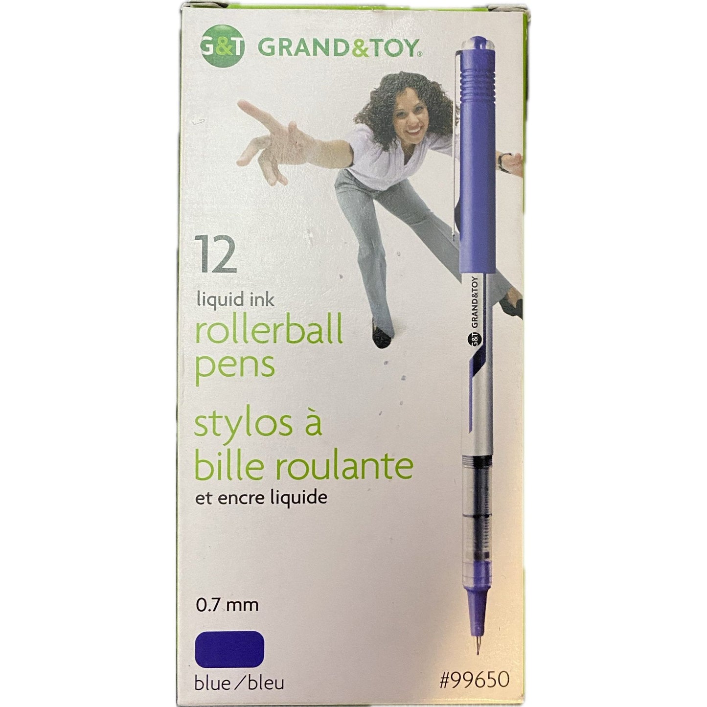 Grand & Toy Liquid Ink Rollerball Pens 12 pack, Blue Pens - Sabat Deals10055935996505