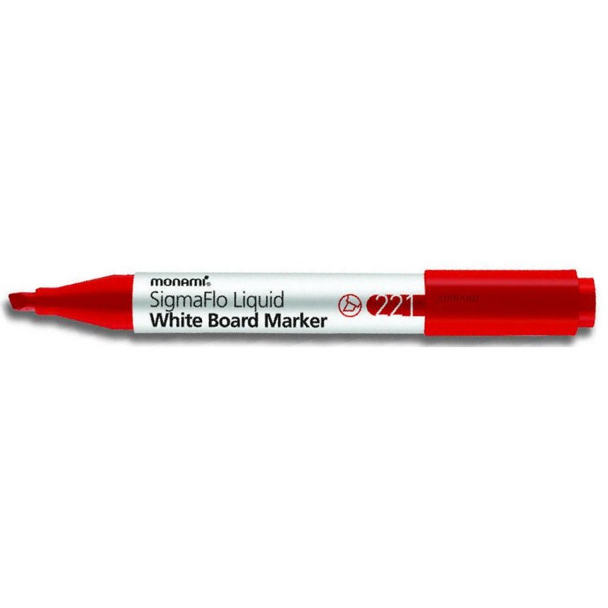 Monami SigmaFlo Liquid Chisel Type White Board Marker, 12 Pack, Red Markers - Sabat Deals734484159175