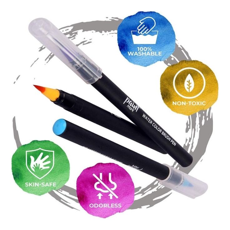Paint Mark Water Color Brush Pen Set, Pack Of 24 Brush - Sabat DealsX000ZEM8TZ